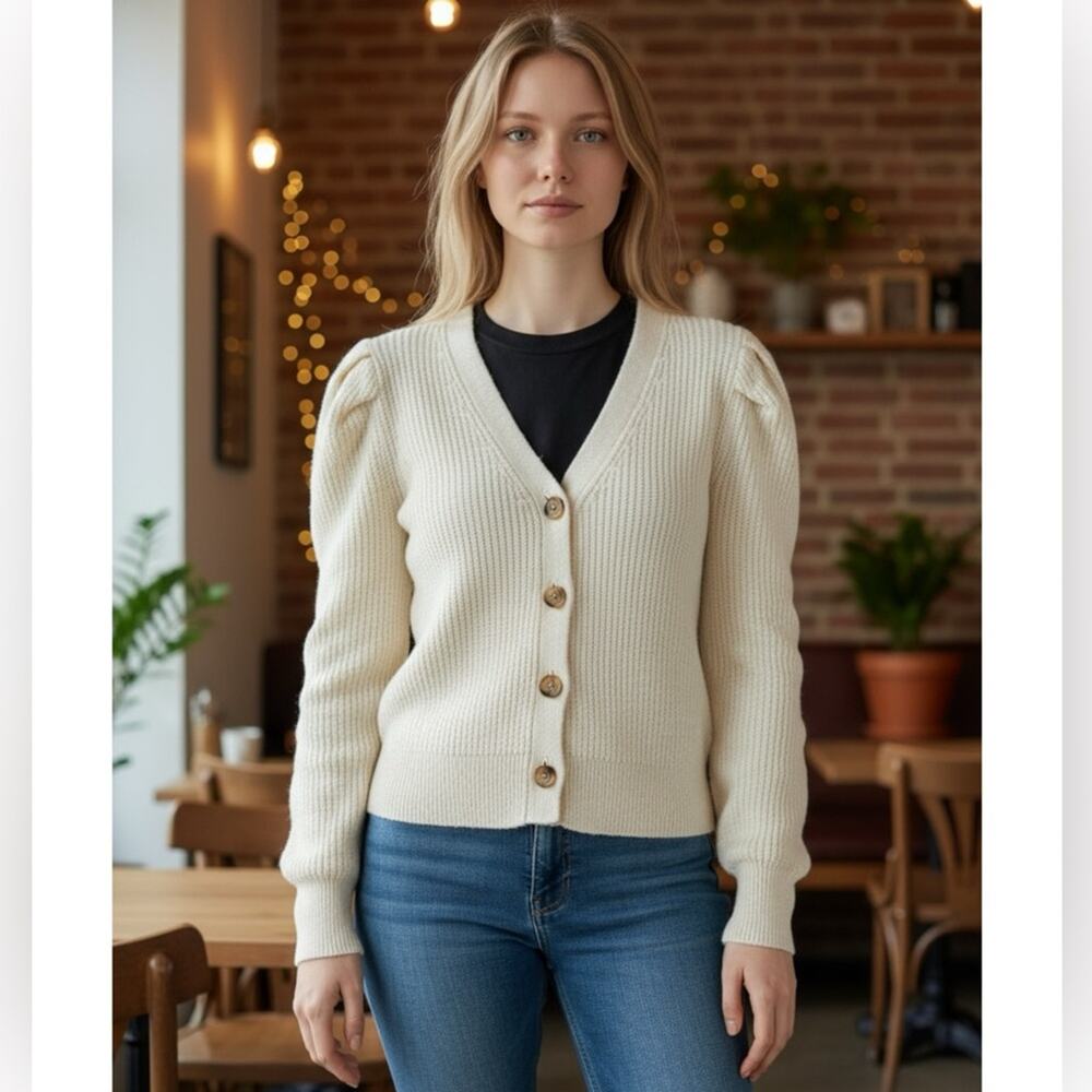 Cinq à Sept Carly Cardigan in Ivory Women's XS